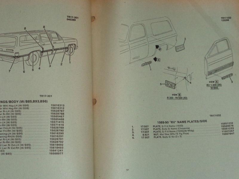 Purchase 1990 CHEVROLET & GMC BLAZER DUALLIE SUBURBAN PARTS CATALOG