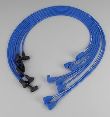 Taylor cable spark plug wires spiro-pro 8mm blue 90 deg boots chevy sm block v8