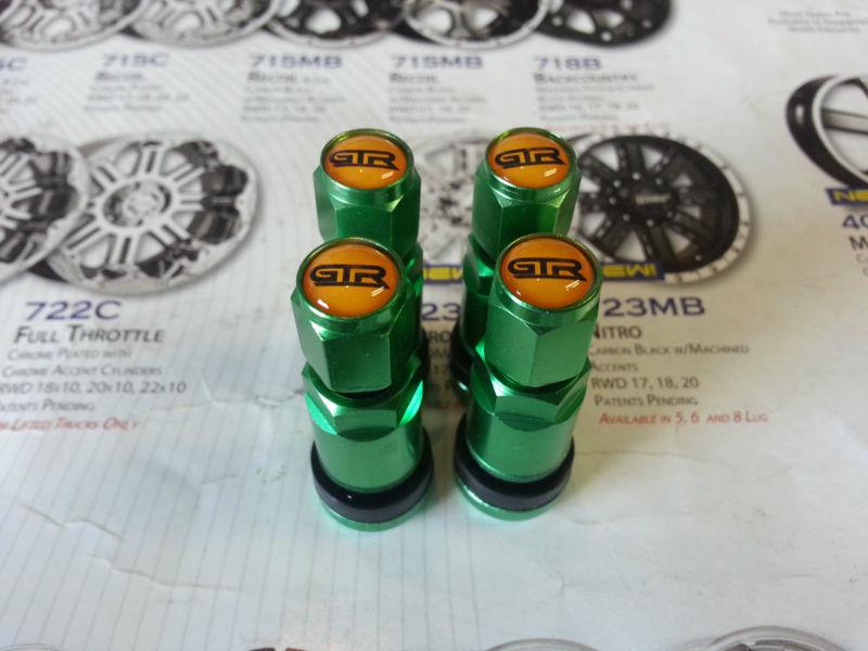 Redline wheels gtr valve stems set of four green