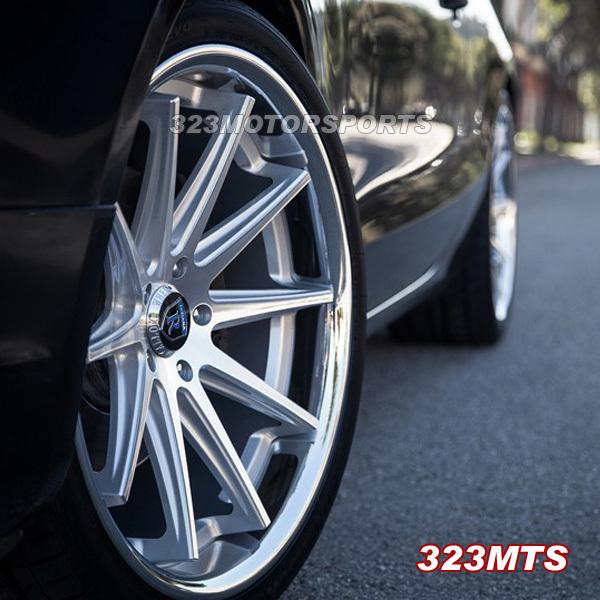 Purchase 20" ROHANA RC10 DEEP CONCAVE SILVER STAGGERED WHEELS RIMS in