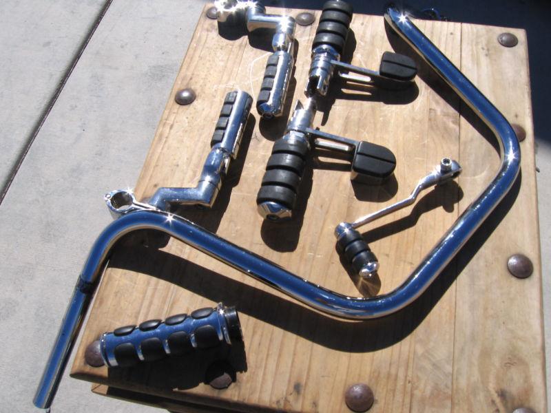 Harley-davidson kuryakyn used lot, apehangers, controls,footpegs, passenger pegs
