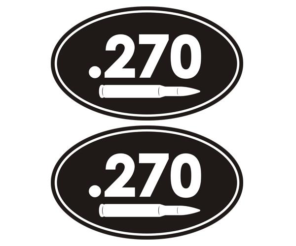 .270 ammo can decal set 3"x1.8" oval 270 cal rifle vinyl sticker zu1