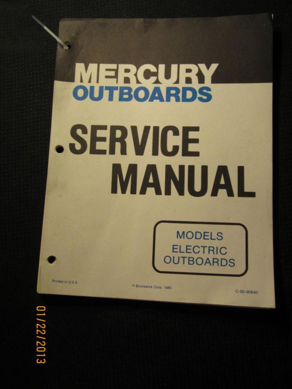 1980 mercury service manual electric outboard motor rc dm tm trolling factory 