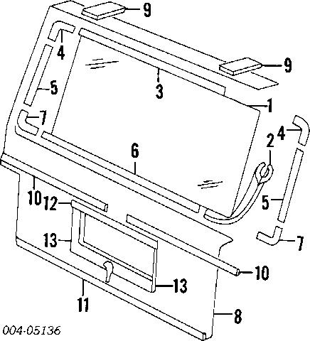 Db6988ypn 1986-93 jeep cherokee wagoneer back rear window gray tint glass
