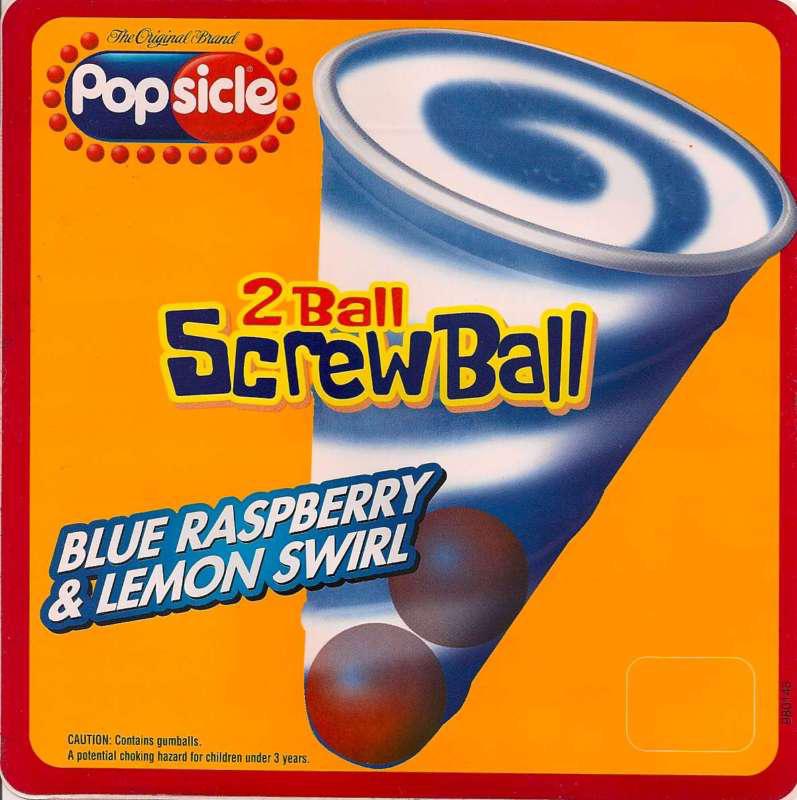 "2 ball screwball blue raspberry"  6"x 6" ice cream truck sticker