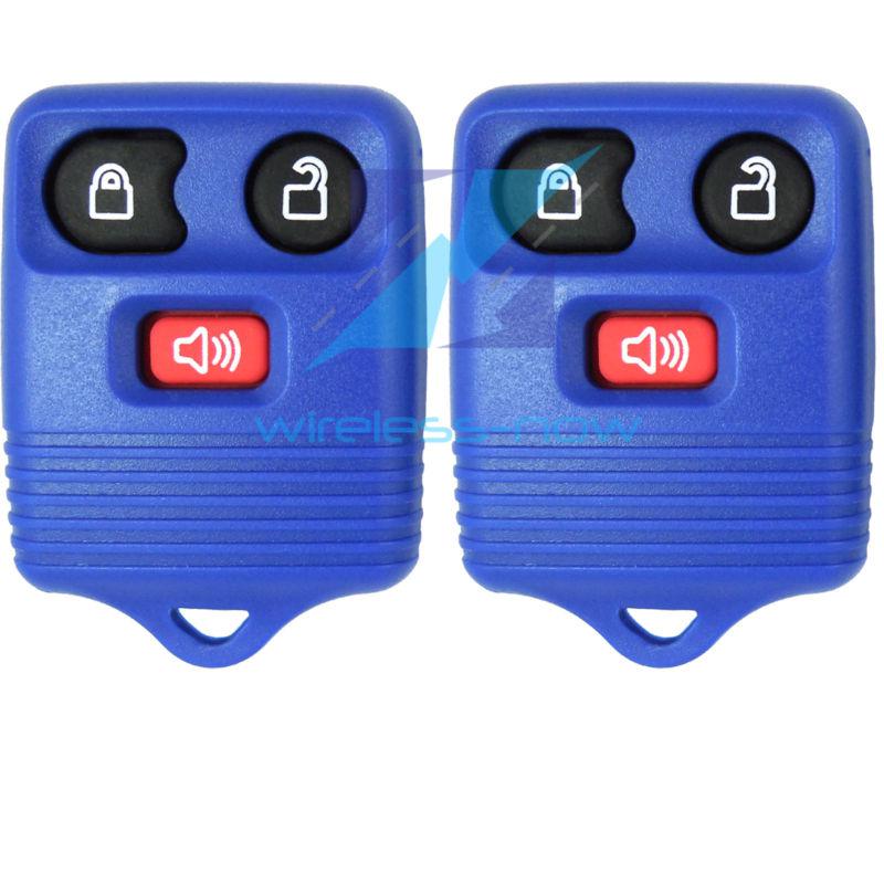 2 new blue replacement remote keyless entry key fob transmitter clicker pod  