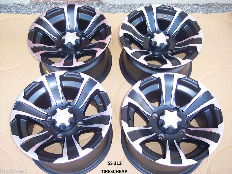 12" can am commander itp ss312 aluminum atv wheels new set 4 - lifetime warranty