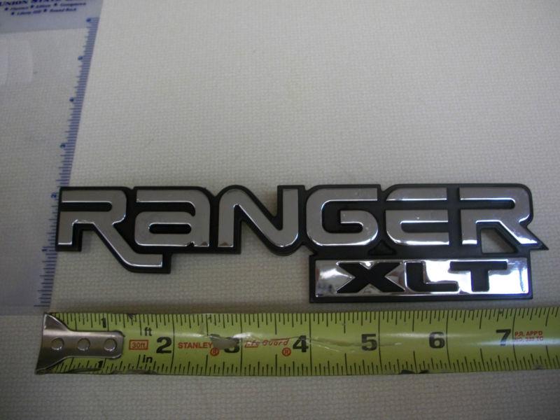 Ford ranger xlt emblem chrome symbol black chrome bagde  oem used original 