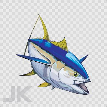 Decal sticker fish salt water yellowfin tuna r 0500 xf9f3