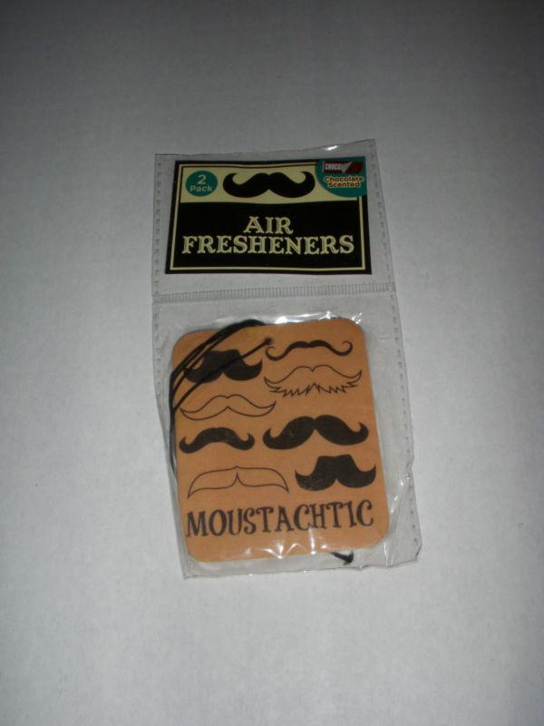 New 2 pack moustache car auto truck vehicle air freshener chocolate scent 