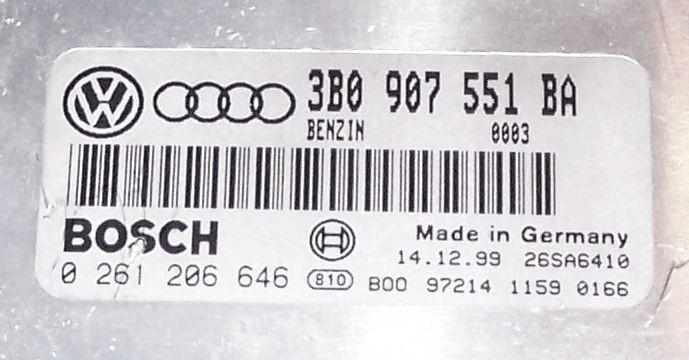 Ecu ecm computer audi a6 passat 1999 99 00 01 2.8 3b0 907 551 ba 0 261 206 646