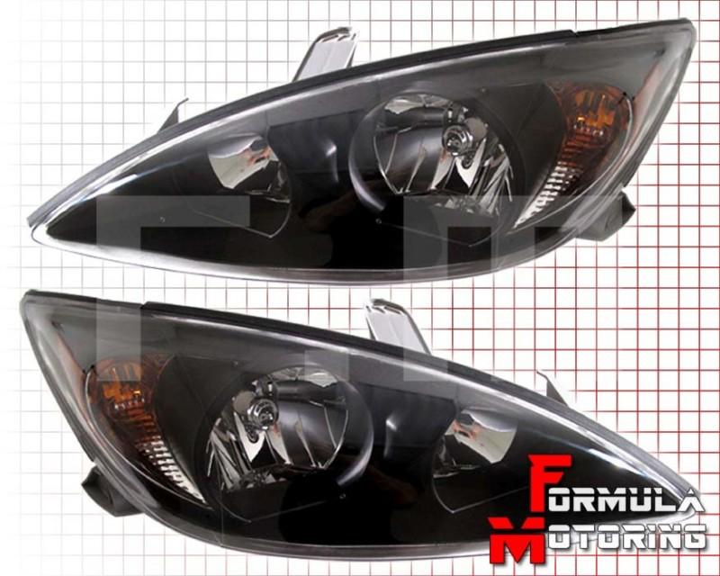 Purchase Toyota Camry 0204 Crystal Style Black Headlights+Amber