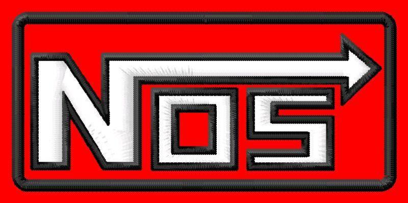 Nos (nitrous oxide system) racing iron-on patch