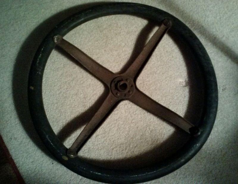 VINTAGE FORD WOOD & METAL STEERING WHEEL, US $55.00, image 2