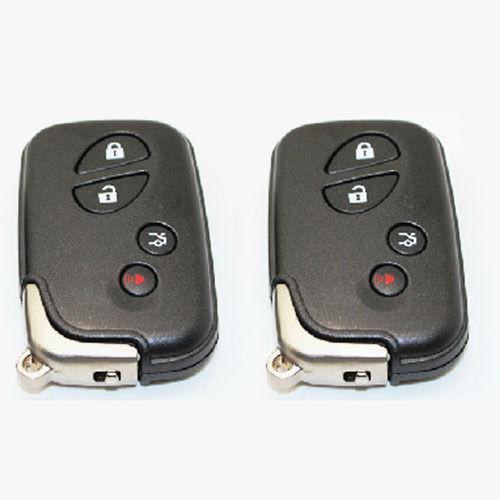 Lot 2pcs insert uncut key case shell 4 buttons remote housing for lexus gs is ls