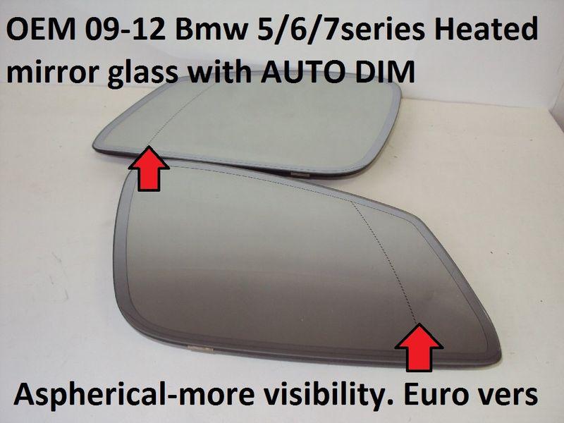 Oem bmw 5 series f10 f11 528 m heated mirror glass auto dim lh rh pair set side