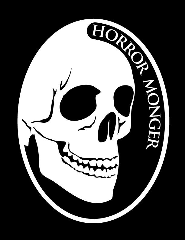 Horror monger vinyl 4.25 x 5.5 inch white decal 