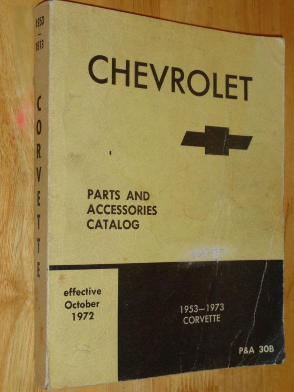 Buy 19531973 CHEVY CORVETTE PARTS CATALOG / ORIGINAL G.M. PARTS BOOK