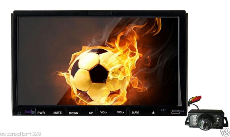 Hd double din 7" touch screen car dvd player gps+camera