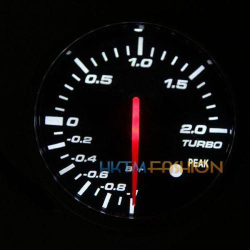 Analog black face red white backlight turbo boost gauge alarm autometer new