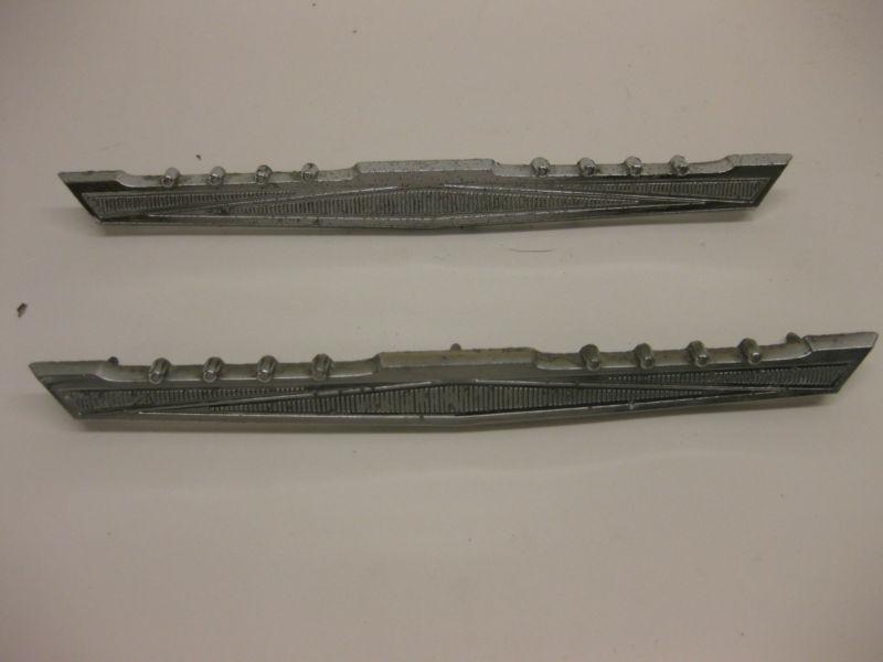 1965 64 ford fairlane 500 emblems roof pillar  good oem parts don't miss 