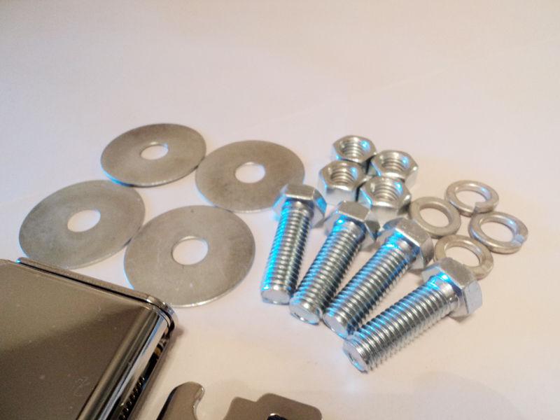 NEW CHROME VINTAGE STYLE BLACK SEAT BELTS MUSCLECAR HOTROD RESTOMOD GASSER KIT, US $69.95, image 4