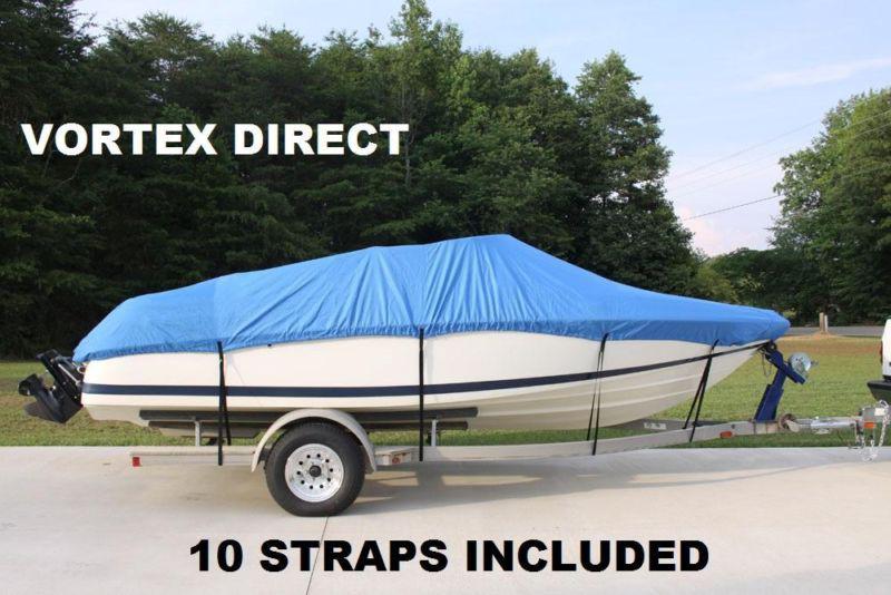 New vortex heavy duty fishing/ski/runabout/boat cover 16 - 17 1/2' blue