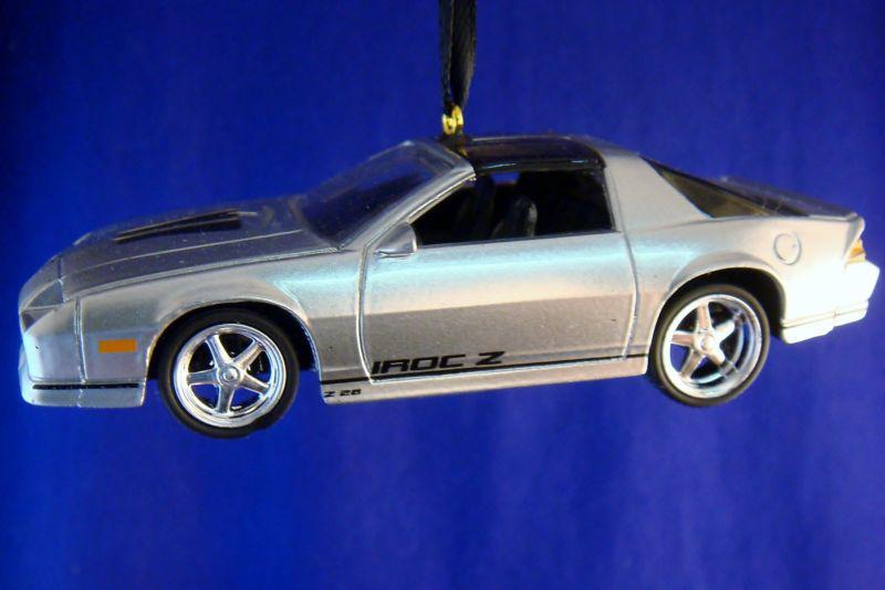 1985 '85 1986 '86 chevy camaro iroc z w/ t-tops silver christmas tree ornament