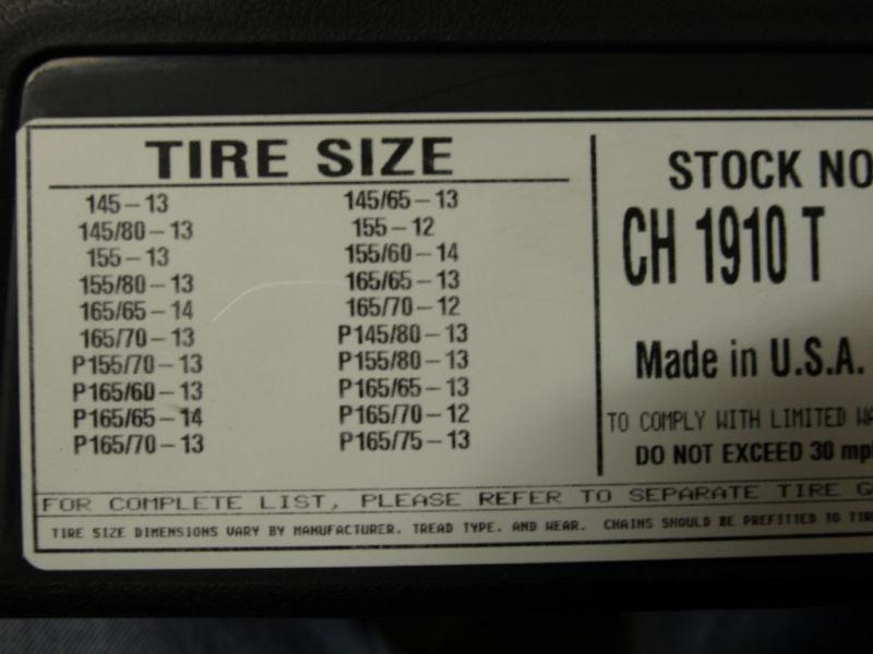 Buy NEW SCC RADIAL TIRE CHAINS CABLES CH1910T 12" 13" 14" TIRES CH 1910