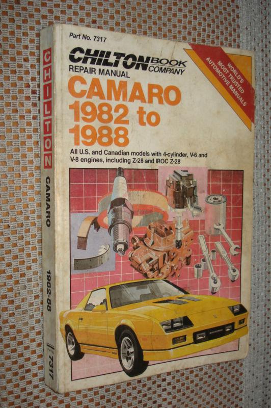 Buy 19821988 CHEVY CAMARO SERVICE MANUAL SHOP BOOK Z28 83 84 85 86 87