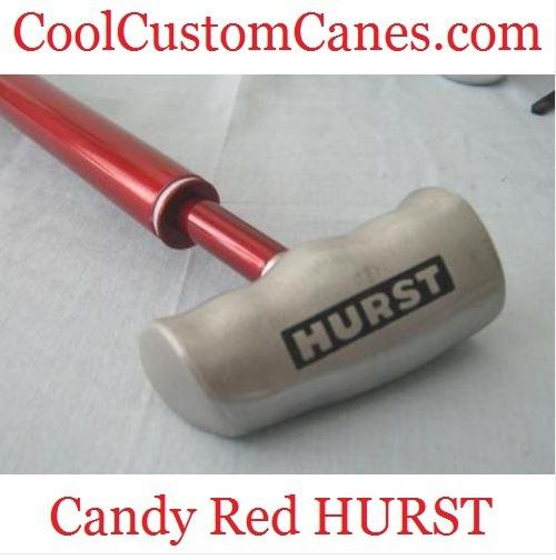 Hurst walking cane candy red powder coating shifter t-handle shift knob custom