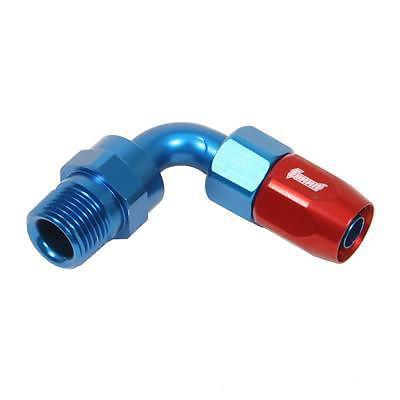 Summit 240114 hose end swivel 90 deg -6 an hose to male 1/4" npt red/blue ea