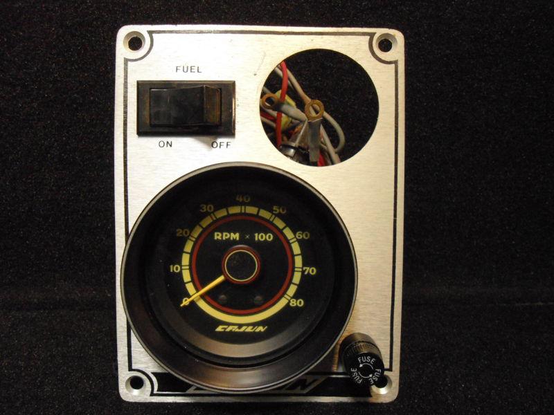 Tachometer/ fuel switch 3.5" cajun 5.25" x 6.75" boat dash panel instrument # 3