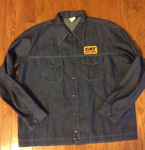Vintage cat diesel power denim trucker jacket cap' n jac size x-large nos