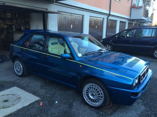 Lancia delta hf integrale evoluzione blue lagos- white pearl decals adesivi