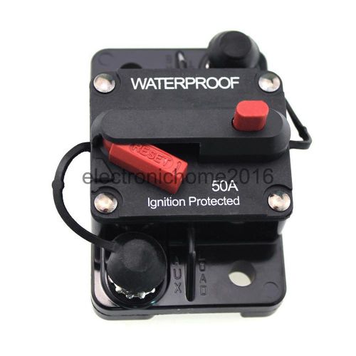 Waterproof 50 amp manual reset circuit breaker 12v/24v car auto boat 185150f