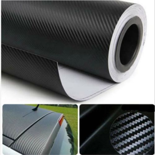 12*50&#034;3d black carbon fiber vinyl car wrap sheet roll film sticker decal sales
