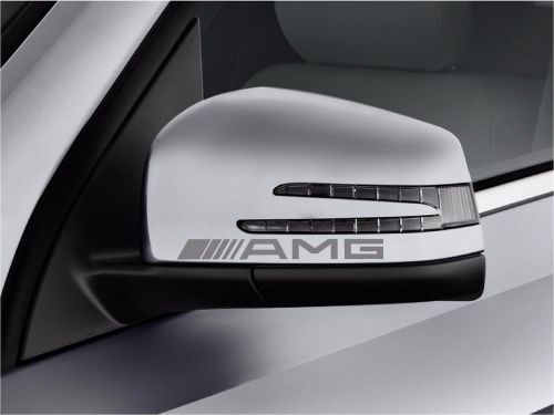 4 amg stickers decals door handle wing mirror mercedes benz silver