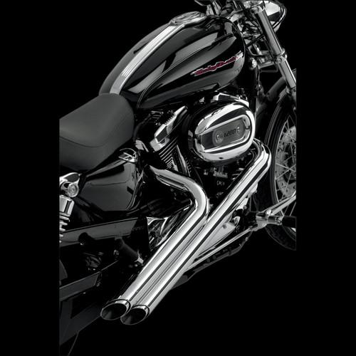 Vance & hines sideshots 2-into-2 exhaust, chrome for 2004-2013 harley sportster