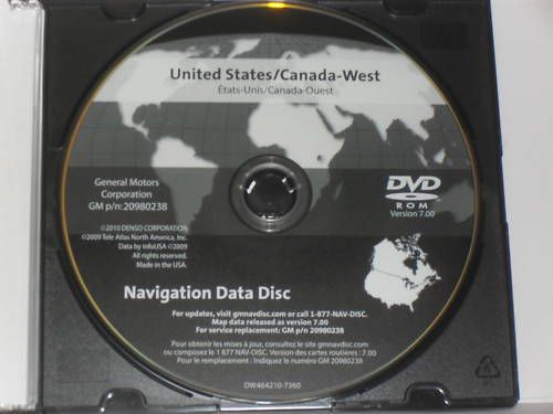Navigation disc 20980238 corvette sts united states/canada -west 05-2011 7.0