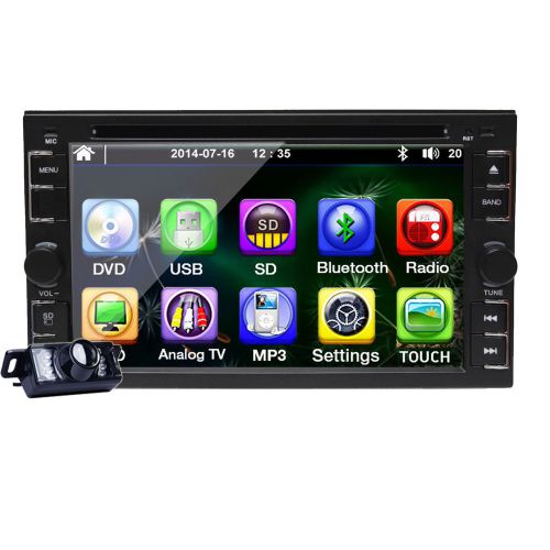 In-dash double 2din 6.2" touch car stereo dvd player cd tv mp3 bluetooth radio