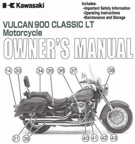 2009 kawasaki vulcan 900 classic lt motorcycle owners manual -vulcan 900 vn900d9