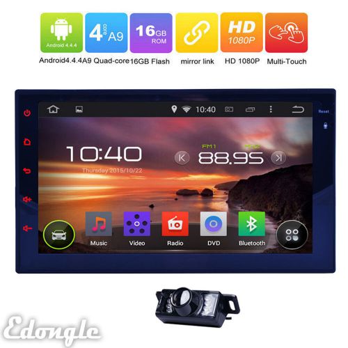 7" quad core android car stereo video player sat gps navi radio 2 din 1080p hd