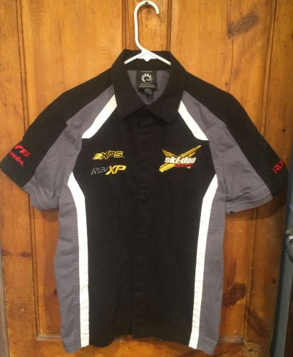 Team ski doo racing shirt rotax xp-s brp mechanic shirt men's m black gray white
