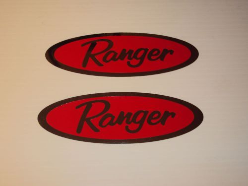 2 - ranger marine vinyl  boat chrome &amp;  red sticker, decals,