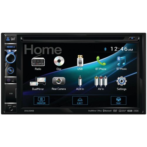 Dual dv635mb 6.2" double-din in-dash dvd receiver with built-in bluetooth(r),...