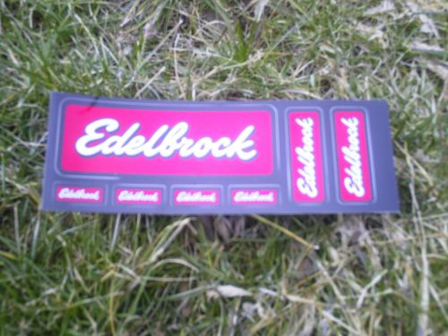 One edelbrock racing  multi-decal sheet    seven decal on one sheet nhra nascar