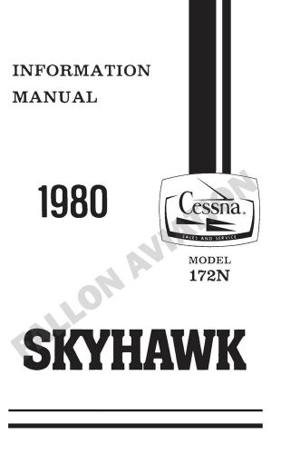 Cessna 172n (160hp) 1980 pilot&#039;s information manual - poh - pim
