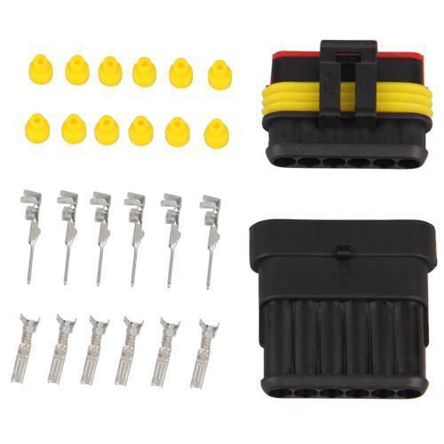 10 kit 6 pin way waterproof electrical wire connector plug