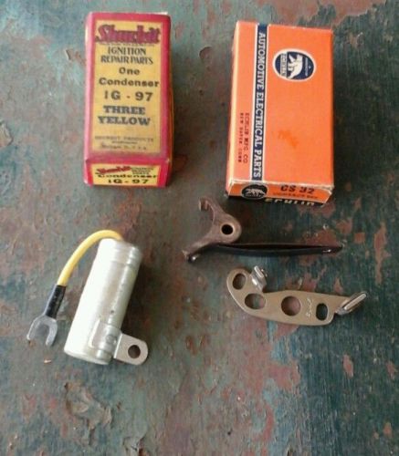 Ignition contact points condenser 41 42  ford 4  cyl nib vintage pickup truck